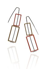 Two Rectangles Earrings by Donna D'Aquino (Silver & Copper Earrings)