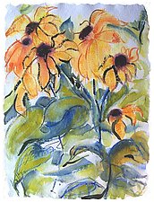 Sunflowers 2 by Alix Travis (Watercolor Painting)