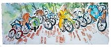 Bicycles at the Beach by Alix Travis (Watercolor Painting)