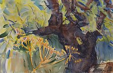 Old Apple Tree in Fall by Alix Travis (Watercolor Painting)