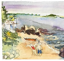 Ahhh! The Beach in Early Spring by Alix Travis (Watercolor Painting)