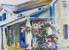 Farmhouse with Roses by Alix Travis (Watercolor Painting)