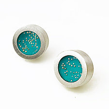 Galaxy Post Earrings by Melissa Stiles (Silver & Resin Earrings)