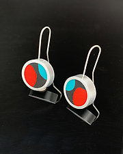 Round Matisse Earrings by Melissa Stiles (Silver & Resin Earrings)