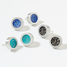 Galaxy Post Earrings by Melissa Stiles (Silver & Resin Earrings)