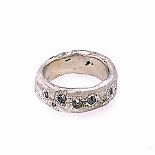 Salt and Pepper Band Ring by Ann Chikahisa (Silver & Stone Ring)