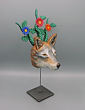 She Wolf-Animal Spirits by Elizabeth Frank (Wood Sculpture)