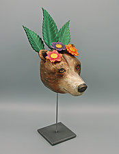 Honey Bear-Animal Spirits by Elizabeth Frank (Wood Sculpture)