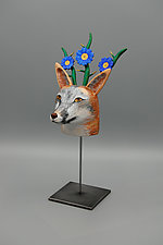 Little Gray Fox-Animal Spirits Series by Elizabeth Frank (Wood Sculpture)