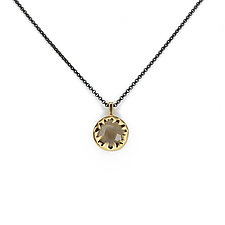 Reversible Sunburst Necklace in Smoky Quartz by Suzanne Q Evon (Gold & Stone Necklace)