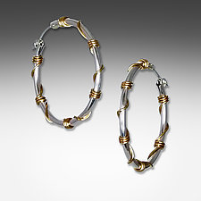 Large Silver and Gold Wrapped Hoops by Suzanne Q Evon (Gold & Silver Earrings)