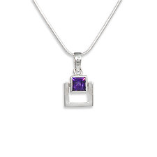 Bauhaus Pendant Necklace by Suzanne Q Evon (Silver & Stone Necklace)