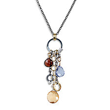 Mandarin Long Drop Necklace by Suzanne Q Evon (Gold, Silver & Stone Necklace)