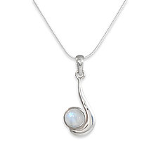 Deco Moderne Pendant Necklace by Suzanne Q Evon (Silver & Stone Necklace)