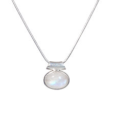 Moonstone Orbit Pendant Necklace by Suzanne Q Evon (Silver & Stone Necklace)