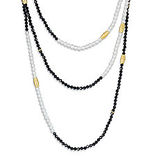 Pearl and Gold Necklace by Suzanne Q Evon (Gold, Pearl & Stone Necklace)