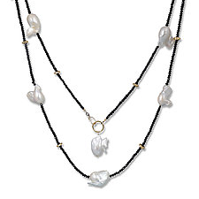 Baroque Pearl & Spinel Necklace by Suzanne Q Evon (Gold, Pearl & Stone Necklace)