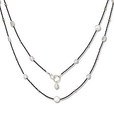Spinel & Coin Pearl Necklace by Suzanne Q Evon (Gold, Pearl & Stone Necklace)
