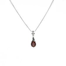 Lily Cap Bronze Pearl Teardrop by Suzanne Q Evon (Silver & Pearl Necklace)