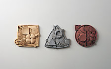 Elementary Triptych by Christopher Gryder (Ceramic Wall Sculpture)