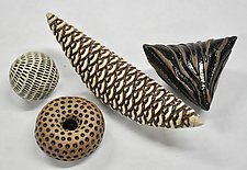 Collection of Four Ceramic Rattles by Kelly Jean Ohl (Ceramic Sculpture)