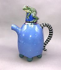 Leopard Frog Whimsy Teapot by Lisa Scroggins (Ceramic Teapot)