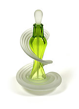Transparent Flamenco Perfume Bottle by Thomas Kelly (Art Glass Perfume Bottle)