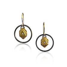 Atlantis Circle Earrings by Jenny Reeves (Gold, Silver & Stone Earrings)