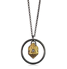 Atlantic Circle Pendant by Jenny Reeves (Gold, Silver & Stone Necklace)