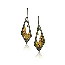 Terra Geo Dangle Earrings by Jenny Reeves (Gold, Silver & Stone Earrings)
