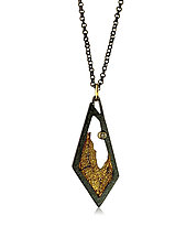 Terra Geo Pendant by Jenny Reeves (Gold, Silver & Stone Necklace)