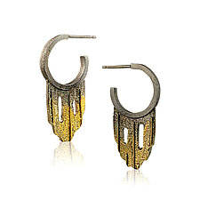 Small Sequoia Hoops by Jenny Reeves (Gold & Silver Earrings)