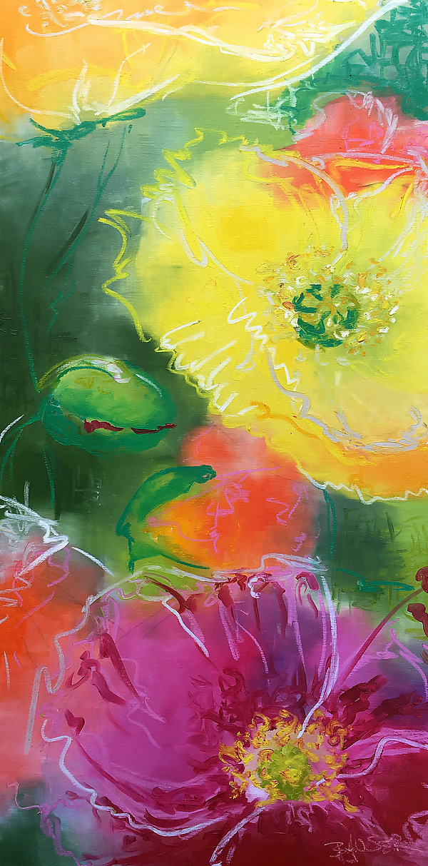 Floral Abstraction No.5 by Jennifer Bauser (Oil Painting) | Artful Home