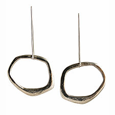 Retro Organica Earrings #15 by Jennifer Bauser (Silver Earrings)