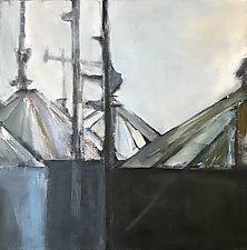 Silo 3 Along the Tracks by Suzanne DeCuir (Oil Painting)