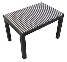 Black and White Glass Table by Helen Rudy (Art Glass Coffee Table)