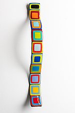 Carnival Story Pole Wall Wave With Colored Centers by Helen Rudy (Art Glass Wall Sculpture)