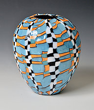 Checkered Murrini Vase by David Jacobson (Art Glass Vase)