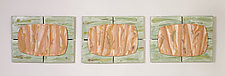 Powerful Thoughts Triptych by Kristi Sloniger (Ceramic Wall Sculpture)