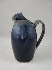 Large Pitcher in Charcoal Gray and Midnight Blue by Kristi Sloniger (Ceramic Pitcher)