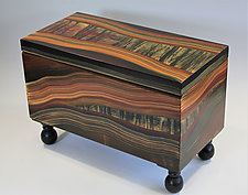 Painted River Trunk by Ingela Noren and Daniel  Grant (Painted Wood Chest)