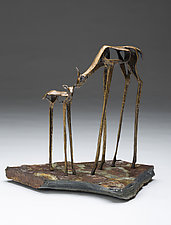 Doe and Fawn by Sandy Graves (Bronze Sculpture)