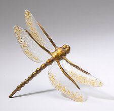 Gold Dragonfly by Sandy Graves (Art Glass & Bronze Sculpture)