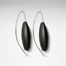 Black Onyx Tri-Sided Earrings by Claudia Endler (Silver & Stone Earrings)