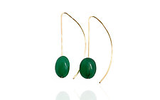 Canadian Jade Gold Wire Earrings by Claudia Endler (Gold & Stone Earrings)