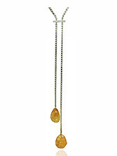 Citrine Silver Mirror Bar Drop Necklace by Claudia Endler (Silver & Stone Necklace)