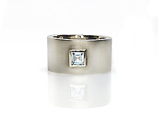Wide Silver Ring with Blue Zircon by Claudia Endler (Gold, Silver & Stone Ring)