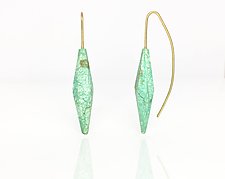 Sculpted Chrysoprase Earrings by Claudia Endler (Gold & Stone Earrings)