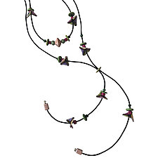 Chain of Butterflies Lariat Necklace by Diana Ferguson (Beaded Necklace)