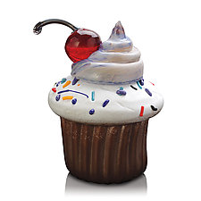 Cupcake with Sprinkles by Benjamin Silver (Art Glass Paperweight)